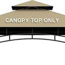 Grill Gazebo Replacement Canopy Top Only - 5' x 8' Outdoor BBQ Gazebo Canopy Roof, Waterproof Double Tiered Shelter Cover Fit for Model L-GG001PST-F (Khaki, 5x8)