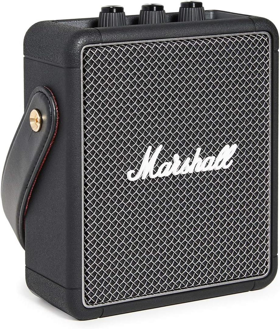 Marshall Stockwell II Portable Bluetooth Speaker, Black and Brass