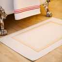 100% Turkish Cotton Embroidered Bath Mat - Soft Five-Star Hotel Quality (Golden Cream)