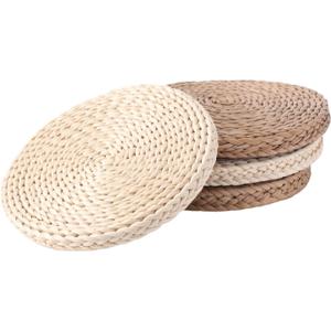 Lineshading 4 Pcs 12 Inch Boho Floor Cushions Classroom Decorations Extra Thick Cattail Grass Corn Double-Layer Flexible Seat Floor Cushions for Classroom Kids Students Learning Daycare School Chair
