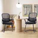 Sweetcrispy Waiting Room Chairs, Desk Chair No Wheels, Mesh Back, Set of 4