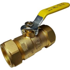 XFITTING 1 inch Compression Ball Valve - 1 Piece, Standard Port, Brass, 600 WOG (Water, Oil, Gas), 1/4 Turn