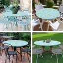 misaya Round Fitted Tablecloth with Elastic Edge, 100% Waterproof Oil Proof Plastic Table Cover, Vinyl Flannel Backed Tablecloth Fits 36"-44" Round Tables for Dinner, Outdoor, Picnic, Lemon
