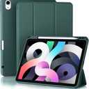 Akkerds Compatible with iPad Air 6th Generation 11 Inch Case M2 2024, for iPad Air 5th/4th Generation Case 2022/2020 10.9 Inch with Pencil Holder[Auto Sleep/Wake], PineGreen