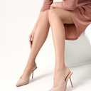 Women's Pointed Toe Slingback High Heels Pumps Patent Leather Stiletto Dress Heels Pumps for Women (6, Nude)