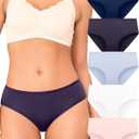 BAMBOO COOL Womens Underwear Breathable Moisture-Wicking Briefs Hipster Ladies Panties, 5-Pack (Medium)