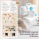Portable Tabletop Beginner Mini Sewing Machine for Home Use, Compact and Easy-to-Use Sewing Machine for Quick Repairs, DIY Crafts and Alterations, Giftable Sewing Machine for Beginners (Blue)