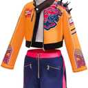 Rumi Costume Kids,Girls Kpop Halloween Cosplay Costumes 3PSC Set Include Jacket T-Shirt Shorts Size 160