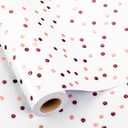 Homeral White Polka Dot Wrapping Paper Roll - 3D Embossed Luxury Gift Wrap for Birthday, Wedding, Bridal Shower, Mothers Day - Mini Roll - 17 Inch x 32.8 Feet