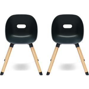 Lalo The Play Chair, Wooden and Non-Toxic Plastic Kids and Toddler Chair - Sturdy Bucket Seat and Easy to Clean Kids Chair with up to 200 lb. Weight Capacity, Set of 2 - Licorice
