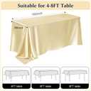 4 Packs Satin Rectangle Tablecloth 58 x 102 Inch, Stain and Wrinkle Resistant Washable Table Cover Smooth Fabric Bright Silk Tablecloth for Dining Table, Wedding Banquet Party Events (Champagne)