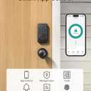 Fingerprint Door Lock with Handle, Smart Keyless Entry Door Lock with App, Stores 50 Fingerprints and 50 User Codes, IP65 Weatherproof Keypad Deadbolt for Front & Interior Doors, Auto-Lock, Black