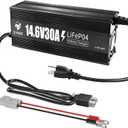 E-FAST 12V 30A Lithium Battery Charger, 14.6V LiFePO4 Battery Charger with Premium Aluminum Housing - 0V Activation for Golf Cart, RV, Marine, Boat, Trolling Motor - Includes Anderson Connector