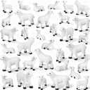 Soulchen 50 Pcs Easter Mini Sheep Resin Figurine Bulk Miniature Lamb Figure Animals Statue Landscape Little Shepherd Decor for Christian Gifts Mini DIY Garden Party Gift Home Outdoor Indoor Decor