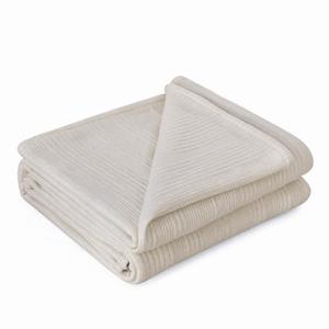 meadow park Super Soft Cotton Heathered Jersey Bed Blanket for Couch Sofa and Bed, King Size 92” x 96”, 420gsm, Medium Weight, Year Round use, Taupe Color