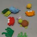 12PCS Ocean Underwater World Cake Decorations,Ocean Animals Cute Octopus, Shark & Crab Figurines for Birthday Cake Toppers (BLUE)
