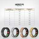 Herz P1 Smart Ring for Women & Men - (Size 6) 24/ 7 Health Metrics Fitness Ring, Tracks 20+ Biometrics, 6 Day Battery Life, Waterproof Stainless Steel, Free APP for iOS Android, No Subscription