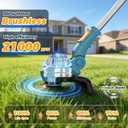 Weed Wacker Cordless, Brushless Electric Weed Eater, Battery Powered | 11 Inch Blades, 2 X 4.0Ah Batteries, 4 in 1 Edger/Grass Trimmer/Mini Mower/Brush Cutter, 4 Types Blades, Lightweight