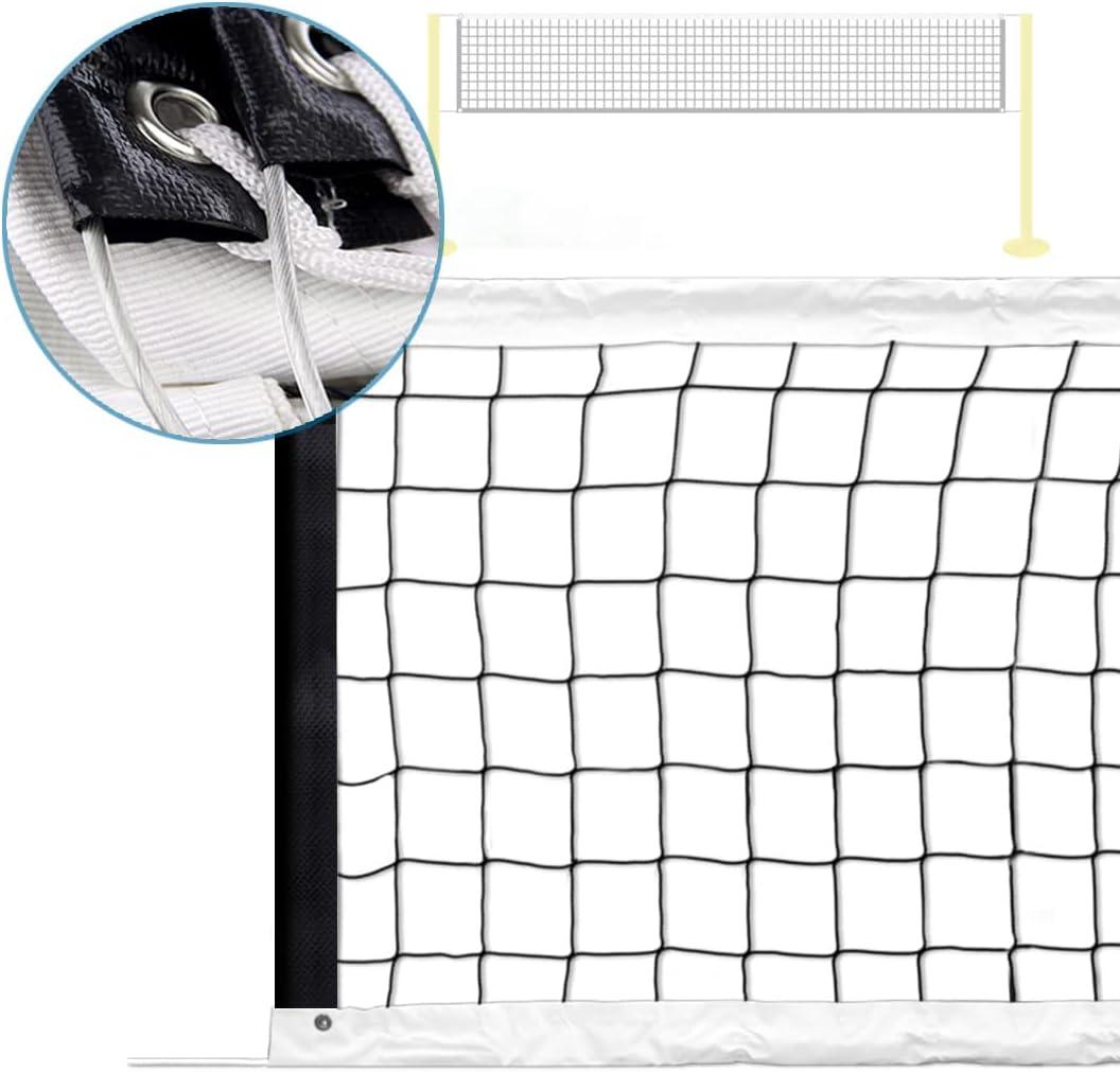 Replacement Professional Sports Volleyball Net with High Strength Cable & Two Side Tape Reinforcement Dowels4 Inch Square Mesh Heavy-Duty Net for Indoor OutdoorStandard 3'H x 32'L