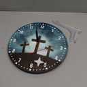 SPUNKER Clock for Bedroom,Three Crosses Wall Clocks,Sunlight Battery Operated Wall Clock Silent Non-Ticking Decorative for Home Kitchen Bathroom Living Room Bedroom Office 10 Inch