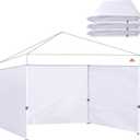 Canopy Tent Gazebo Sidewalls for 10x10 Pop Up Canopy 99% UV Protection, Waterproof, 3 Pcs Sidewalls Only,(White)