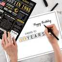 6 x Jumbo 40th Birthday Gift for Him Her, Happy 40th Birthday Card for Women Men, Funny 40 Year Old Birthday Greeting Card for Mom Dad, Vintage 40 Bday Decorations for Husband Wife