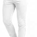 GINGTTO Mens Skinny Pants Tapered Leg Stretch Slim Fit Dress Pants for Men (White, XL)