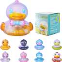 B.Duck X Hidden Wooo Cute Floating Duck Series Collectible Blind Box Vinyl Figures Dopamine Holiday Theme 8+1 Secret Rare Style Desk Decor Gift(Single Box Random)