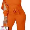 fiocko Women's Sexy One Shoulder Slit Sleeve High Waist One Piece Pant Outfit Wide Leg Jumpsuit Romper Medium
