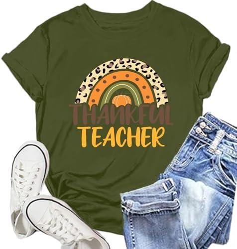 NEWKA Thanksgiving Day Shirt for Women Gobble Turkey Tshirt Thanksgiving Tee Tops S
