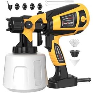 Paint Sprayer 1000W High Power Electric Spray Paint Gun with Adjustable Spray Width Knob, 1400ML Container, 4 Nozzles & 3 Patterns, Easy to Clean for Furniture Cabinets House Painting Black Yellow