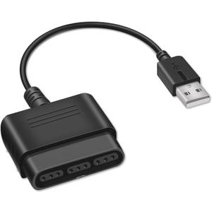 Xahpower PS2 Controller to USB Adapter Converter Cable, Compatible with Sony PS1/PS2 Controller Gamepad to PS3/PC Controller