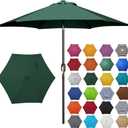 7.5 ft Patio Umbrella, Yard Umbrella, Outdoor Market Umbrella with Push Button Tilt Crank, Dark Green