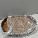 HouseJoy Acacia Wood Serving Tray with Handles, Decorative Ottoman Tray Platter for Breakfast in Bed, Living Room, Coffee Table, Lunch, Dinner, Bathroom, Candle Display, 16.5"x13" (1pcs)