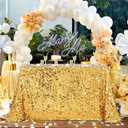 B-COOL Gold Sequin Tablecloth 50x102 Inch - Sparkly Rectangle Table Cloth Shimmer Table Cover for Birthday Party Wedding Banquet Reception
