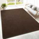 4x6 Feet Brown Area Rugs for Bedroom, Indoor Washable Memory Foam Rug for Living Room, Modern Aesthetic Minimalist Non-Slip Carpets for Kids Boys Girls Adults Dorm Home Decor