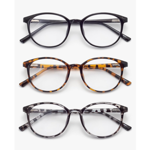 Blue Light Blocking Glasses Round Women Men Computer Glasses Anti Eye Strain/UV/Glare Gaming Glasses +2.5