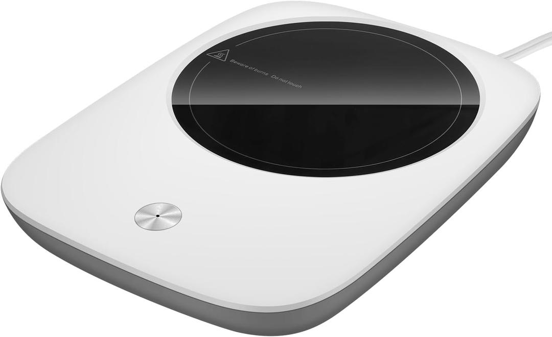 Misby Coffee Mug Warmer, Mug Warmer for Desk Use with Auto Shut Off, Gravity-Induction Coffee Warmer for Coffee Lovers Christmas/Birthday Gift Keep Beverages Coffee Cup Warmer (White)