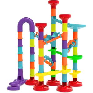 Blacka Marble Run Maze Race Game Glass Marbles for Kids Age 3 4 5 6 Boys Girls Educational Preschool Toys Block Toy Set As Xmas Birthday Present Festival Gifts, Small