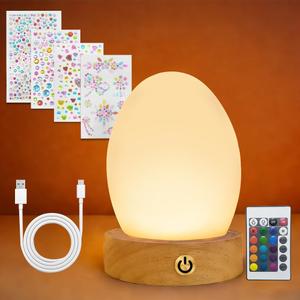 DIY Night Light Painting Kits with Acrylic Crystal Shiny Gem Stickers, Easter Christmas Themed Gifts, 16 Colors Changing Mode and Remote Control, Rechargeable Art Supplies Painting Light kit