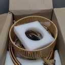 20 Inch Boho Caged Ceiling Fans with Lights Flush Mount, Boho Rattan Fandelier Ceiling Fan with Light Remote Control with Reversible 6 Speeds for Bedroom, Nursery, Living Room, E12 Base,Indoor