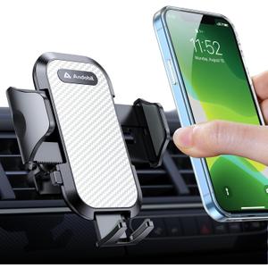 andobil Phone Holders for Your Car - Military Sturdy, Firmly Grip, Never Slip, Car Vent Phone Holder Mount, Phone Mount for Truck Compatible with iPhone 16 15 14 13 12 Pro Max Samsung S24, Sliver