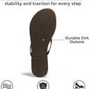 Project Cloud Flip Flops for Women - Memory Foam Flats Summer Sandals for Women 2025 - Vegan Leather Lightweight Womens Sandals Summer Beach Essentials Slides (Black)