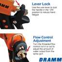 Dramm Revolver Heavy Duty Metal Garden Hose Nozzle 9 Spray Patterns, High Pressure Jet, Thumb-Control Flow, Ergonomic Grip Red