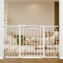 Extra Wide Baby Gate for Doorways No Drill 29.53"-53.1", 30" Tall Auto Close Press Mounted Baby Safe Gate for Stairs, Walk Through Dog Gates for Doorways, White