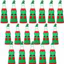 Toulite 36 Pcs Christmas Elf Aprons and Elves Headband Sets Bulk Elf Costume Headwear for Christmas Party (Green)