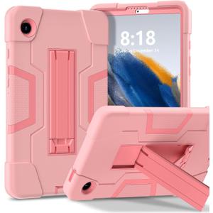 Case for Galaxy Tab A9 8.7 2023 Case, Heavy Duty Hard PC Soft Silicone SM-X110 SM-X115 Shockproof High Impact Protective Case for Samsung A9 8.7 Inch 2023 Rosegold