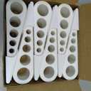 HOMOTEK 6 Pack Wedge Rubber Door Stops Door Chucks Stoppers Wall Protector for Floor & Bottom of Door with Self Adhesive White Holder, 5" x1-9/16 x1-5/16 (White)