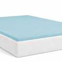 Greaton, 1-Inch Gel Memory Foam Mattress Topper, CertiPUR-US Certified for Superior Comfort and Support, Queen, Blue