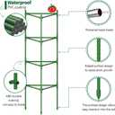 2 Pack Large Tomato Cage for Garden Up to 49" H X 16" W Metal Plant Support Stakes with Clips Triangle Pea Cages Cucumber Trellis for Vegetables Pots Vines Flowers Climbing Plants
